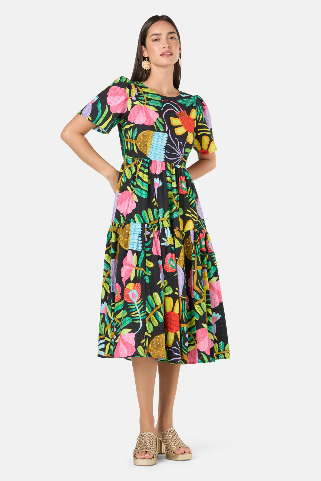 Whimsical Blooms Tiered Dress